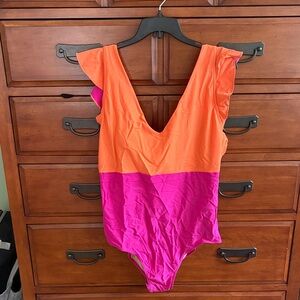 Summersalt Two-Tone Swimsuit in Orange and Pink